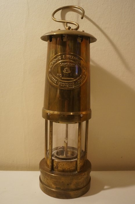 Lampa Brass Miners firmy E Thomas & Williams - Mosiądz