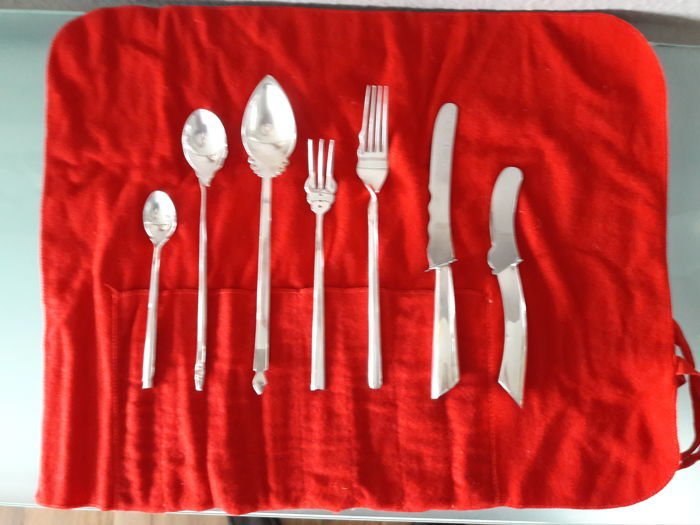 Borek Sipek - for Driade: Les Folies "Alix" cutlery - rare - 42 pcs. Cutlery in 6 original cutlery rolls