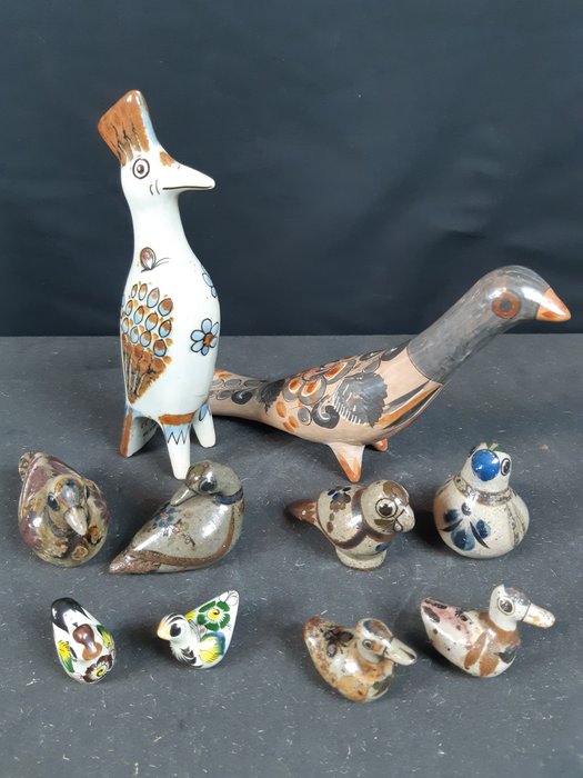 Jorge Wilmot, Ken Edwards, Juan Olvera - Tonalá - Figurine de păsări - Ceramică
