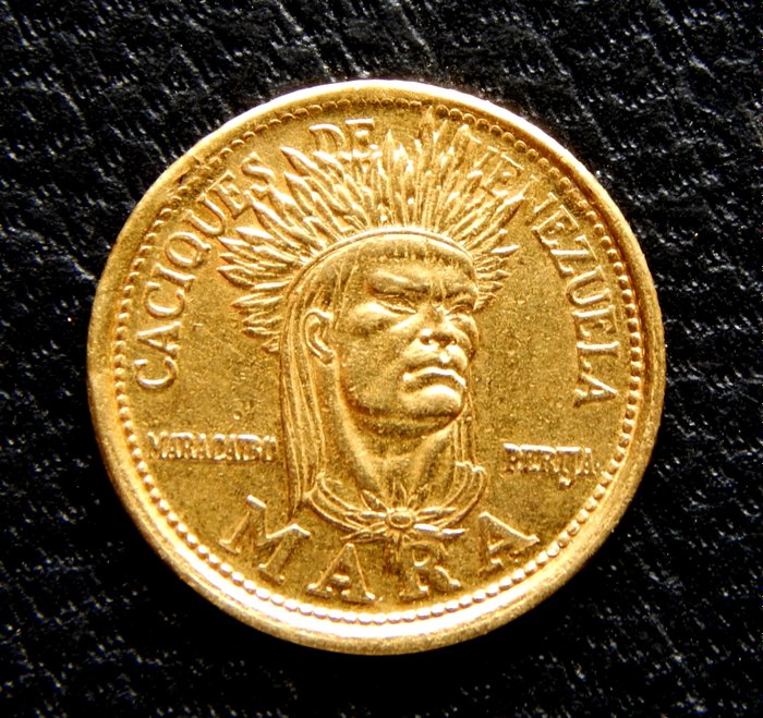 Venezuela - 5 Bolívares (1957) - Mara - Caciques de Venezuela del siglo XVI - Gold