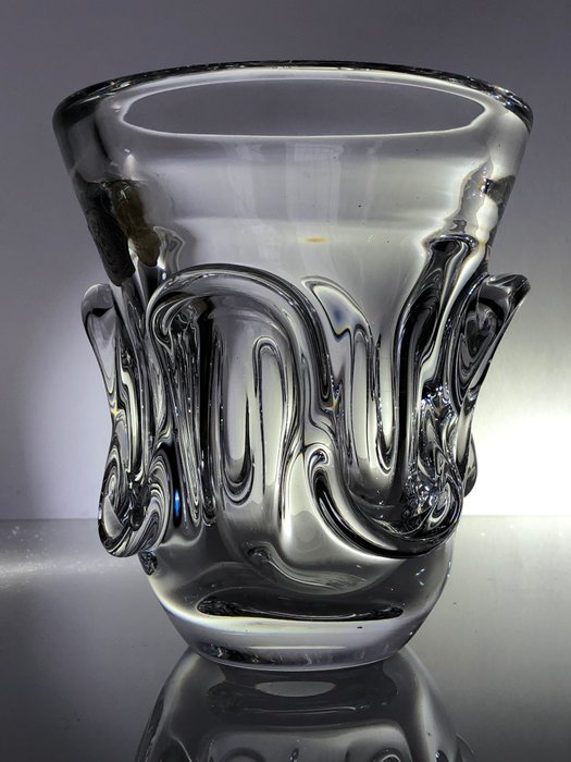 Guido Bon - Val Saint Lambert - 水晶玻璃花瓶 - 签名并贴上标签