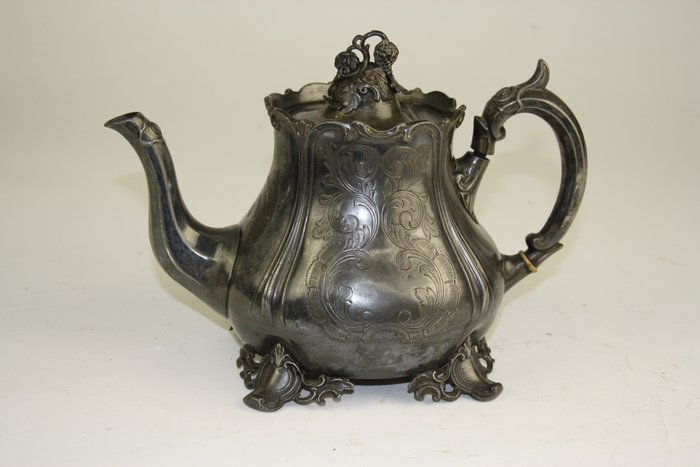 Shaw & Fisher Sheffield - Antique tea pot - Pewter/Tin