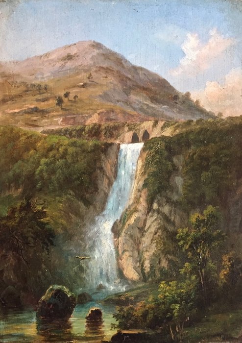 Jean Francois Xavier Roffiaen ( 1820 - 1898 ) - "Waterval in wellicht Beieren"