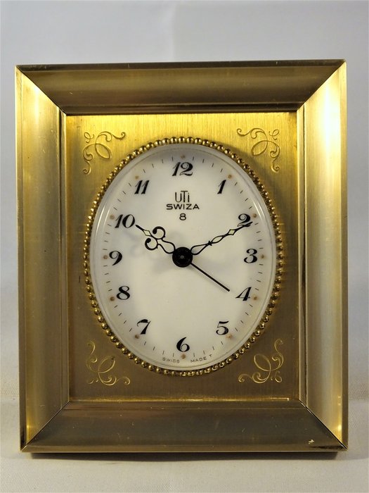 Swiza 8旅行时钟具有闹钟功能 - 黄铜 - 20世纪