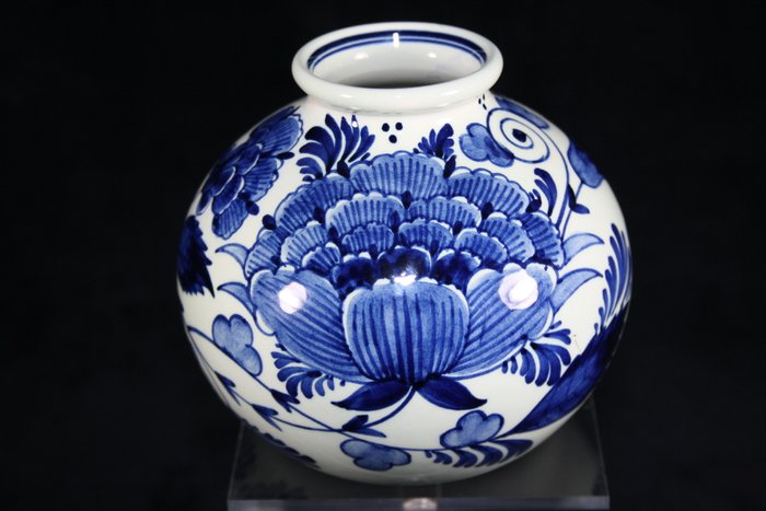 Plateelbakkerij RAM Arnhem - Váza - labda váza Delft Blue - Agyagedény
