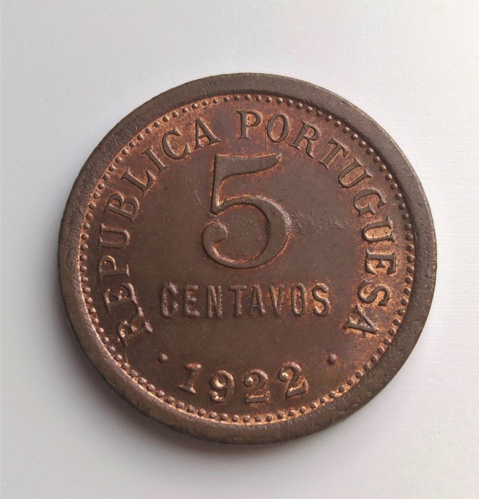 Portugal. República. 5 Centavos 1922 - Rara