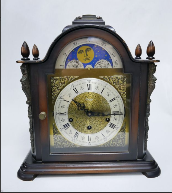 Relógio de mesa Urgos com moonphase - Madeira - século XX