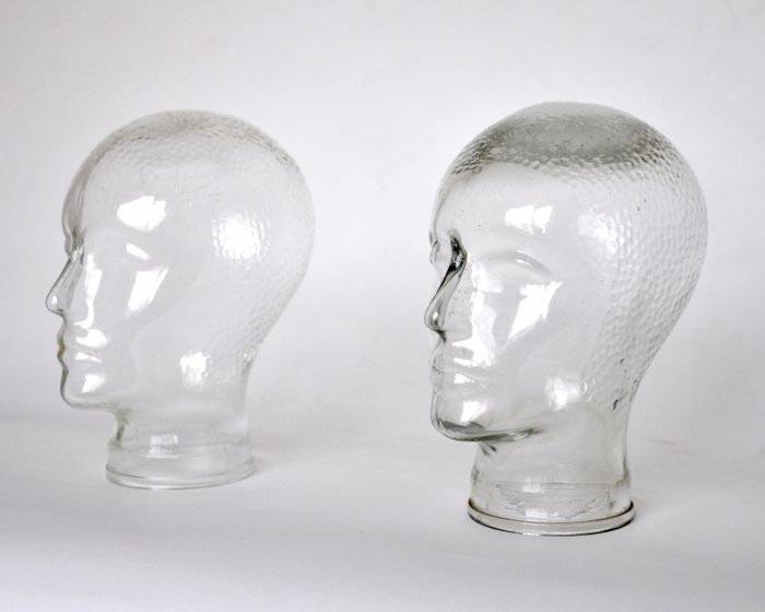 Glas Mannequin Kopf - Ähnliches Paar von 2