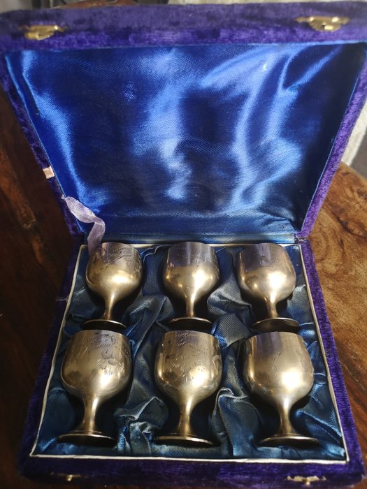 Vintage cased goblets EPNS set for 6 - Silverplate