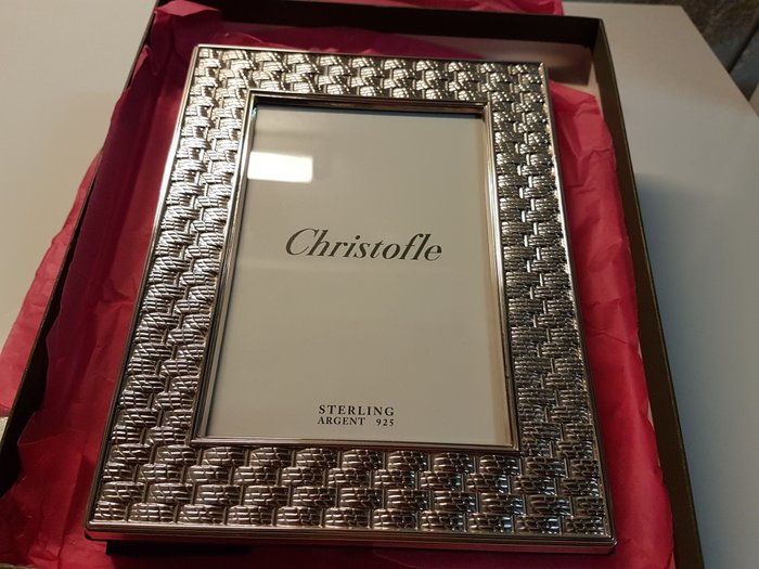 ασημένιο πλεκτό πλαίσιο φωτογραφιών CHRISTOFLE - 1 - .925 silver - Γαλλία - 1950-1999