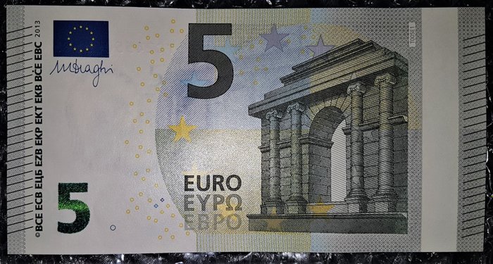 Series Sign.M.Draghi Unc Note TC European Union Ireland 5 Euros Europe 2013 