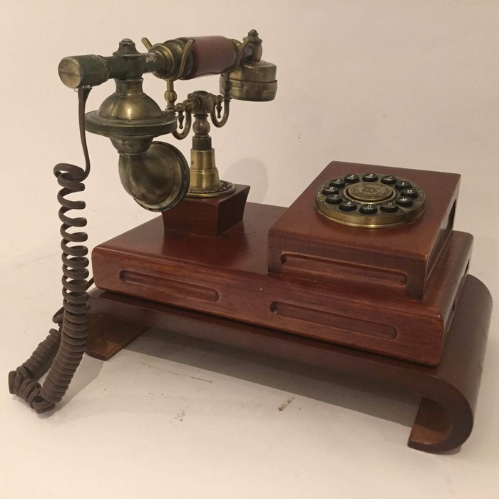 Zhiyin Collection - 复古电话 - 在良好的工作条件下 - 木, 黄铜