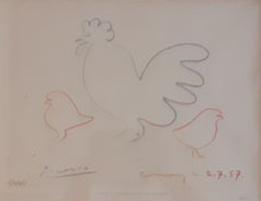 Pablo Picasso - Hen with two chicken