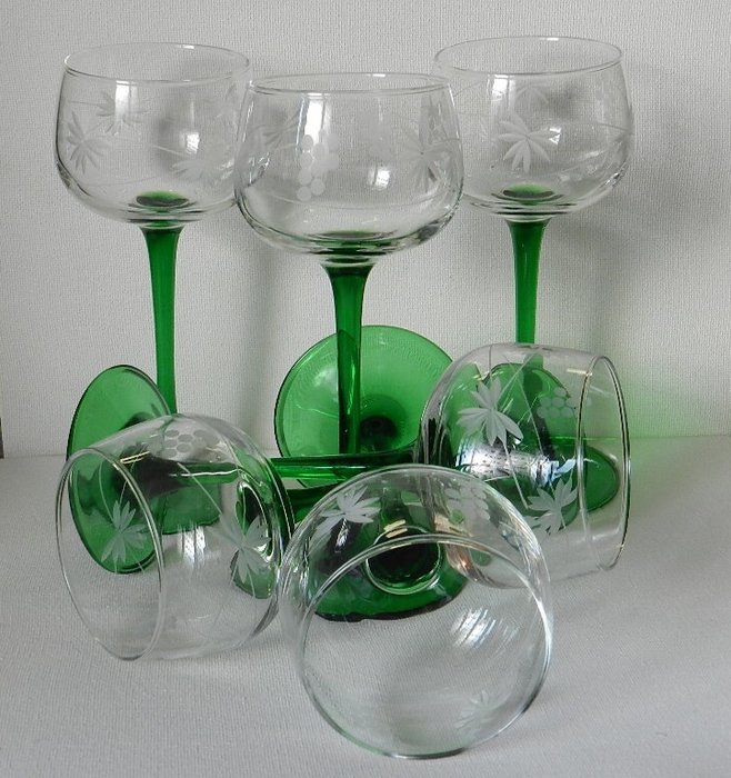 Luminarc - 6 Rijnwijn glazen - vintage - Glas