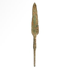 Antiguo Imperio Romano cabeza de flecha de bronce 200 AD en caso de exhibición 1 por puja