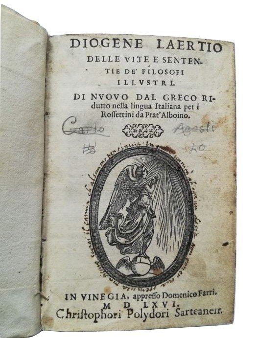 Diogene Laertio - Delle vite e sententie de' filosofi illustri - 1566