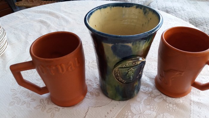 ORVAL beer mugs and vase - beer mugs and ceramic vase of 3 - Ceramics