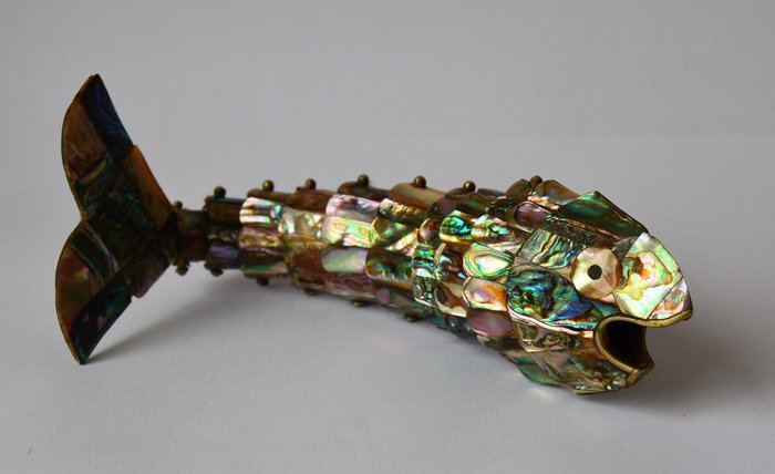 復古鮑魚魚開瓶器 - 珍珠母, 黃銅
