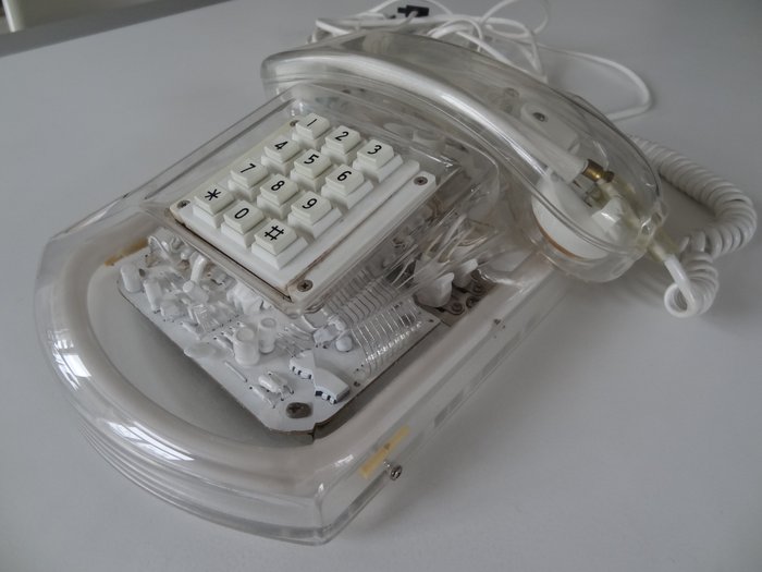 Seltenes Vintage Neonlicht Transparentes Telefon
