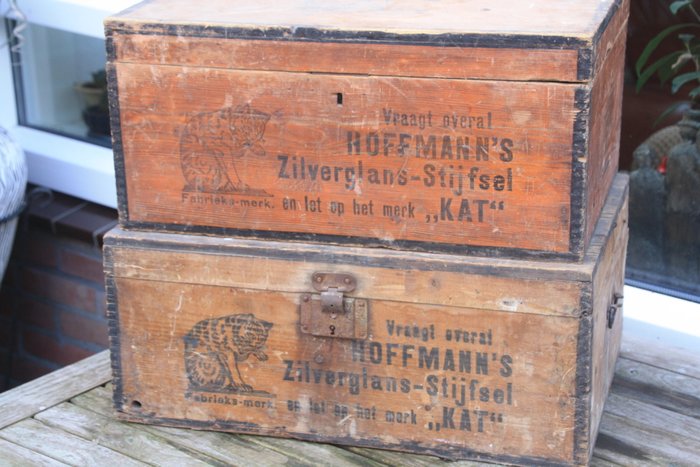 Hoffmann ( "Kat") - Stärkelse lådor - Par av 2 - Trä