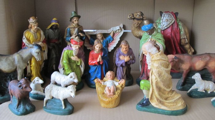 St.Jos.Venlo - Nativity Scene - Complete collection of 19 - plaster