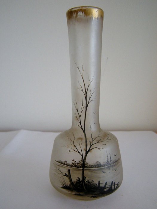 Daum Nancy - Greyish decor, single flower - daum vase