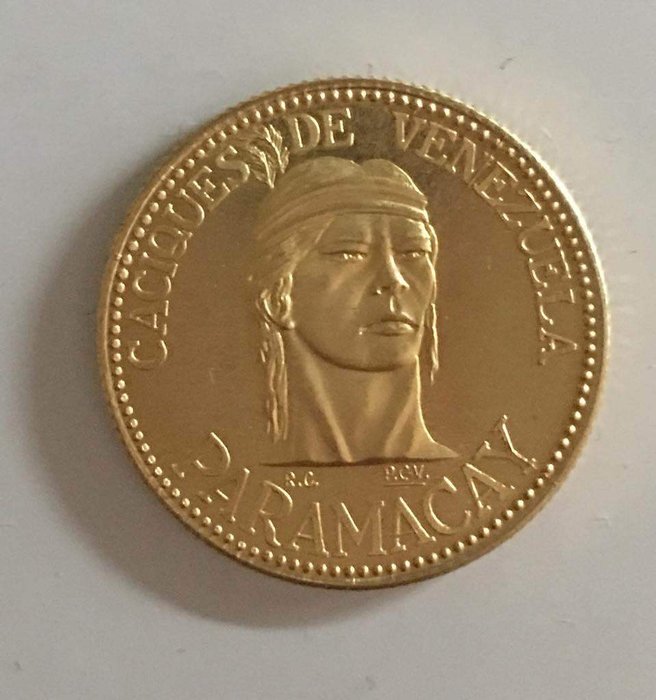Venezuela - Medalla 'Caciques de Venezuela - Paramacay' 1957 - 6g - Goud