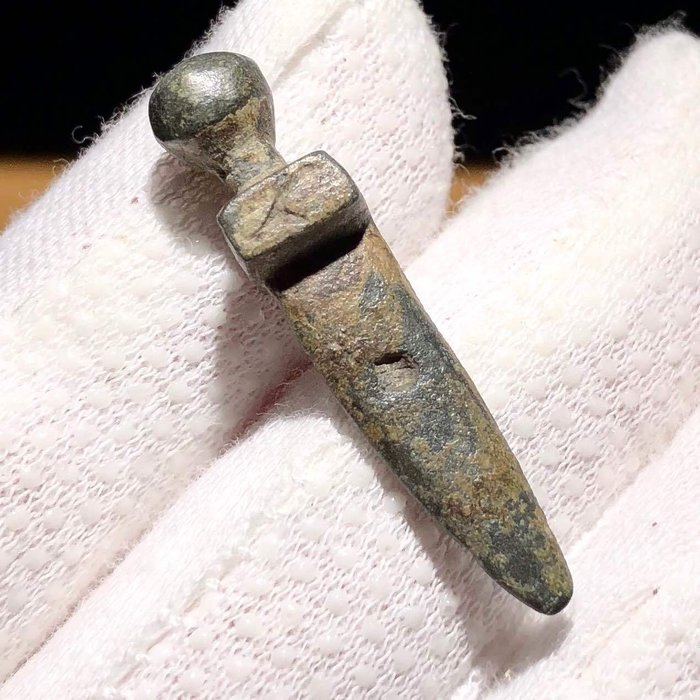 Oud-Romeins Brons Uitstekende gladius / zwaard-hanger-militaire amulet