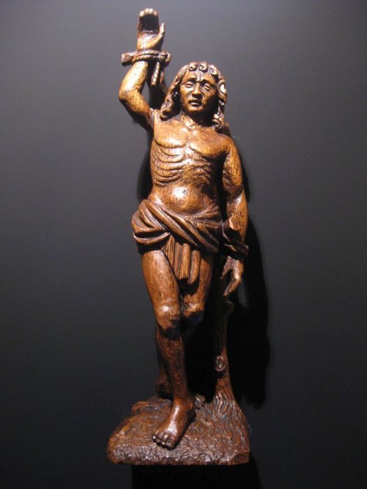 聖塞巴斯蒂安雕塑 - 木 - 16世紀