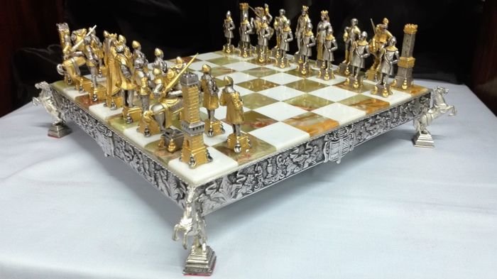 PIERO BENZONI - Chess game - Μπρούντζος