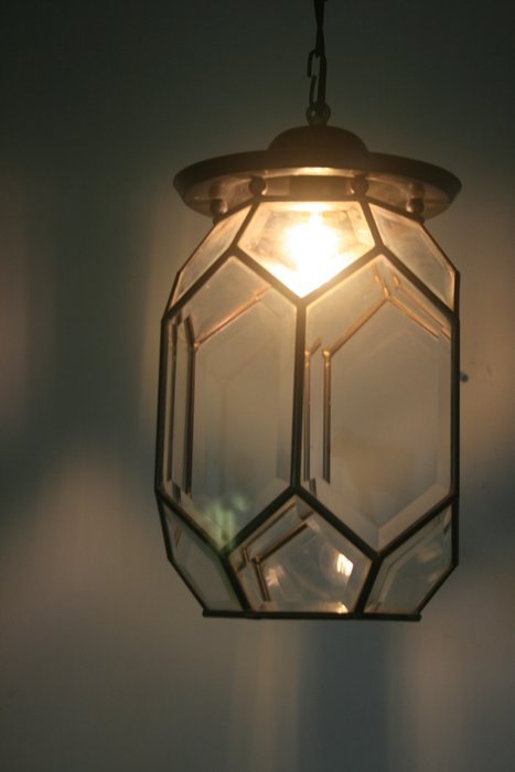 Wonderbaar Old hall-lamp - 1 - glass, copper - Catawiki NG-36