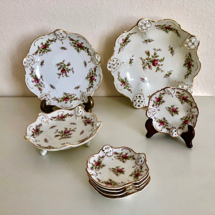 Rosenthal Moosrose moliere - two scales and petit four set - 8 - porcelain
