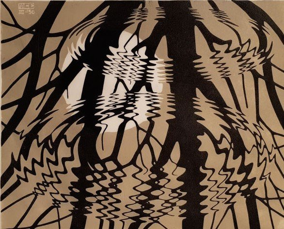 M.C. Escher (1898-1972) - Rippled Surface (Bool 367) 