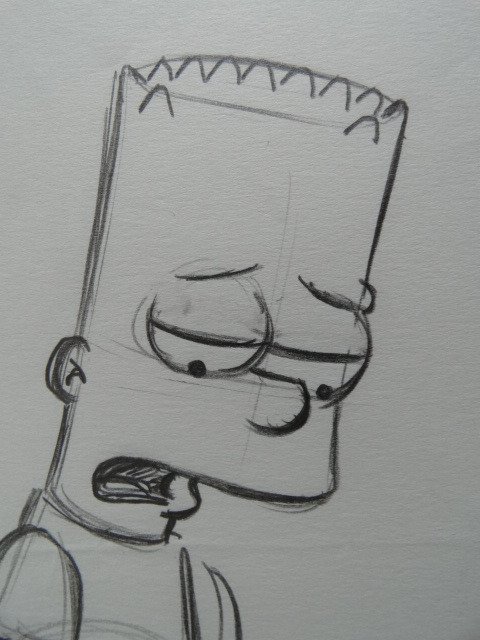 Matt Groening- Simpsons - Bart - Alkuperäinen piirustus