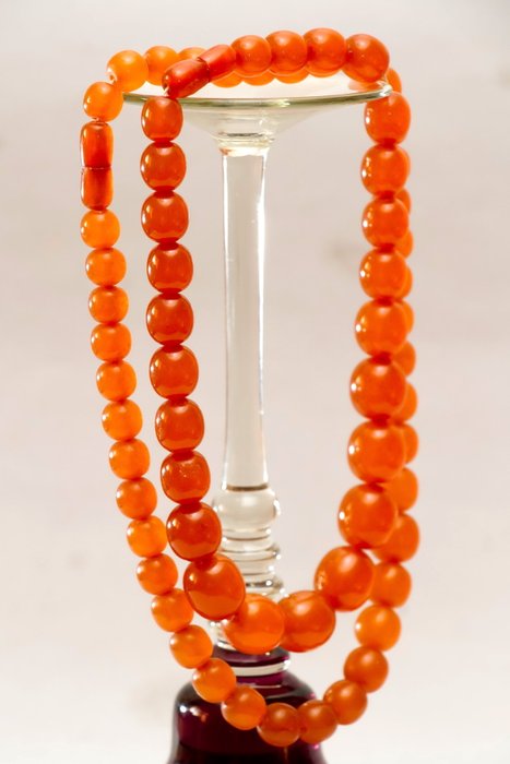 Vintage Melted Baltic Amber Collana Parure Set Di 2