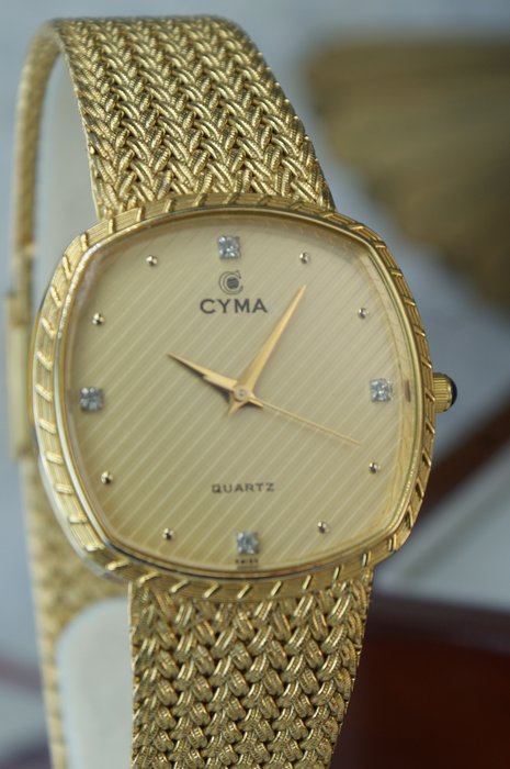 CYMA - Le Locle - Switzerland -  Watch-Bracelet Full Gold plated - Men - Luxury  Swiss watch