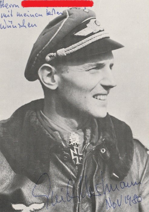Allemagne - Autographe de Erich Hartmann (pilote)