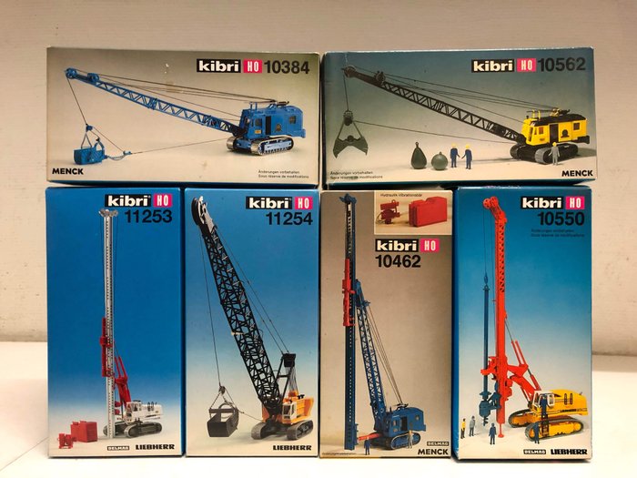 Kibri H0 - 11253/-254/10462/-384/-550/-562 - Scenery - 6x different kits for construction equipment: Dredging