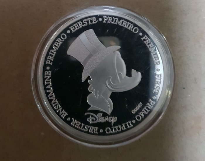 Disney - The First Euro of Uncle Scrooge - Silver-plated