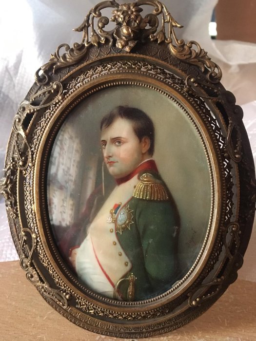 Gemälde - Porträt der Napoleon-Miniatur - Bronze - 19. Jahrhundert