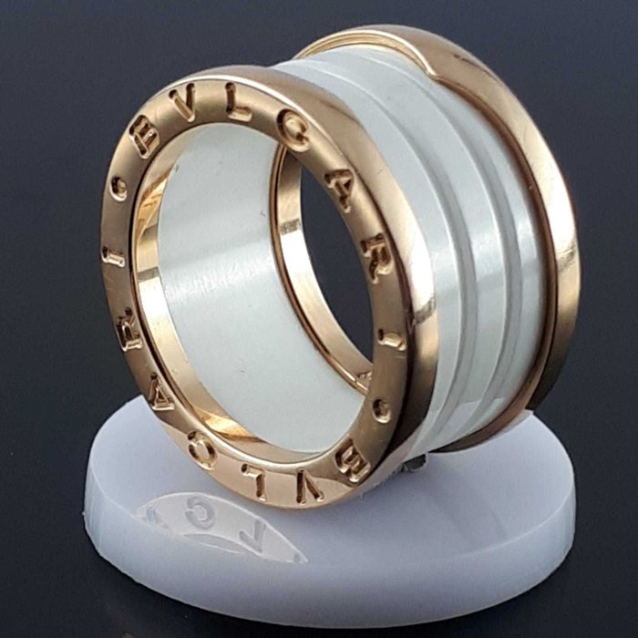 Bvlgari - 18 kt. Ceramic -  B.Zero1 White Ceramic Ring 