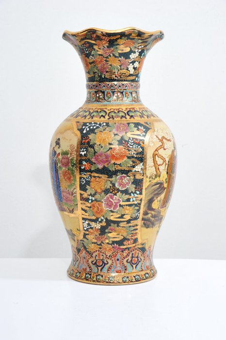 Vază (1) - Satsuma - Porțelan - Satsuma Chinese Golden Vase  - China - mijlocul secolului al XX-lea