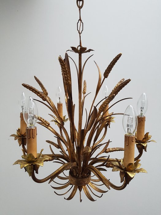 Lampa - złoty liść "Coco Chanel" w stylu - kłosy