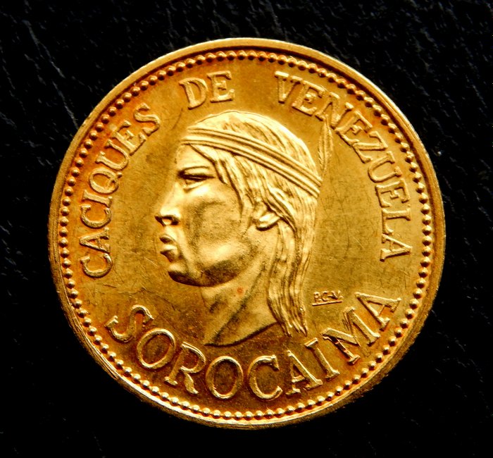 Venezuela - 20 Bolívares 1957 - Sorocaima - Caciques de Venezuela del siglo XVI - Gold