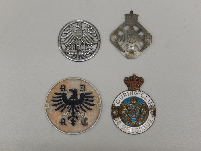 Badge 4 Vintage Belgium Adac Austria And Anwb Car Badges