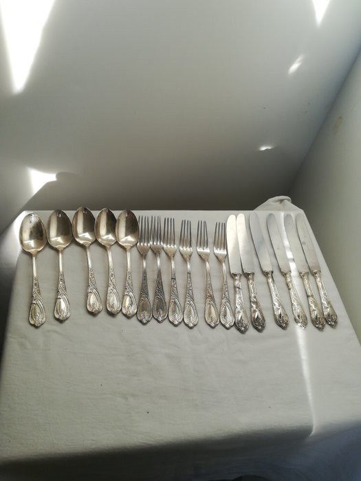 Ασημένια μαχαιροπίρουνα 800 (18) - .800 silver - Ιταλία - 1900-1949