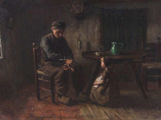 J H S (Hein) Kever (1854-1922) - Opa en kleintje