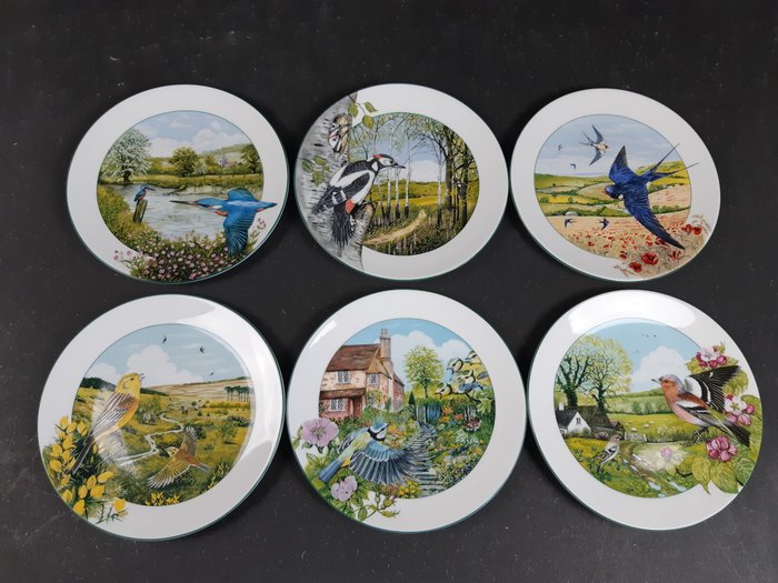 Kenneth J Wood - Royal Doulton - Birds of the British Countryside, Plates (6) - Porcelain