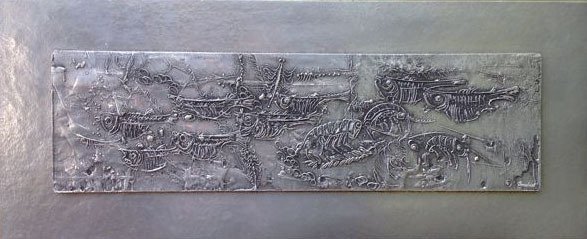 Roger Bonduel - Zee = Bron van Leven - tin relief - piece Unique 