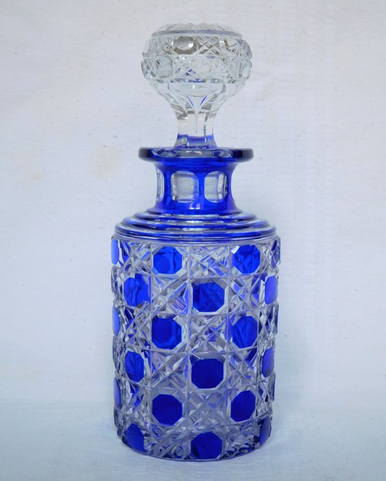 modèle diamant pierreries Overlay Bleu - Baccarat - Bottle of toilet, perfume - Crystal